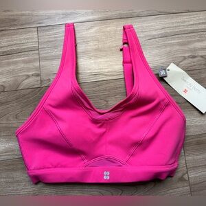 SWEATY BETTY High Support
Power Icon Running Sports Bra Size 34B Punk Pink NEW